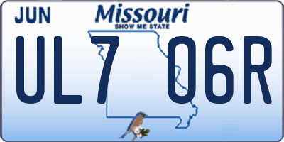 MO license plate UL7O6R