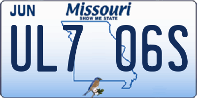 MO license plate UL7O6S