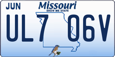 MO license plate UL7O6V