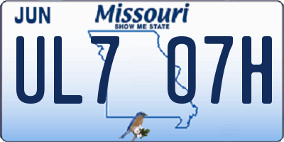 MO license plate UL7O7H
