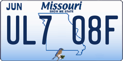 MO license plate UL7O8F