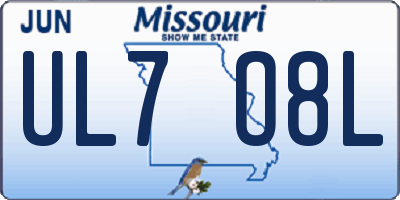 MO license plate UL7O8L