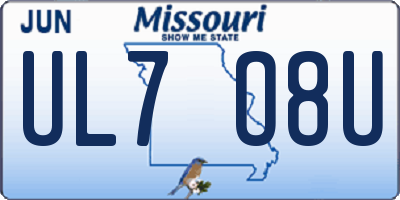 MO license plate UL7O8U