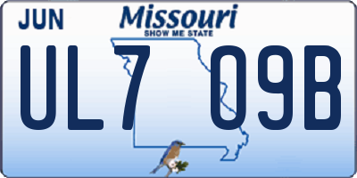 MO license plate UL7O9B