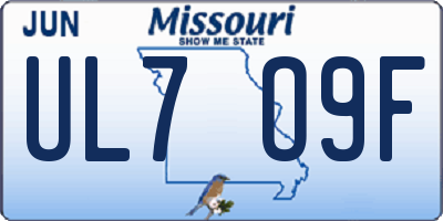 MO license plate UL7O9F