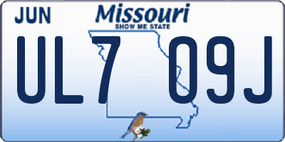 MO license plate UL7O9J