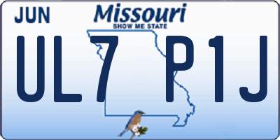 MO license plate UL7P1J