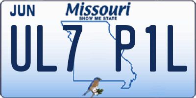 MO license plate UL7P1L