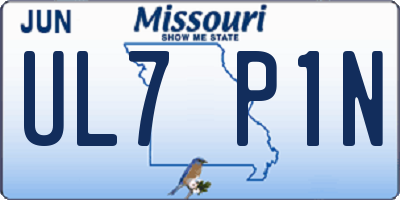 MO license plate UL7P1N
