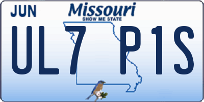 MO license plate UL7P1S