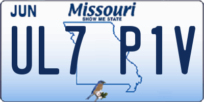 MO license plate UL7P1V