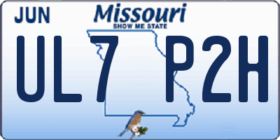 MO license plate UL7P2H