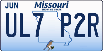 MO license plate UL7P2R