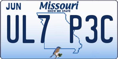 MO license plate UL7P3C