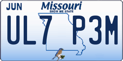 MO license plate UL7P3M