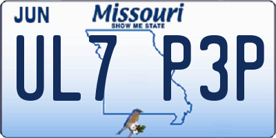 MO license plate UL7P3P