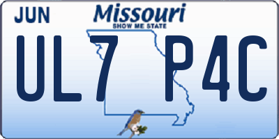 MO license plate UL7P4C