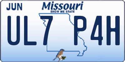 MO license plate UL7P4H