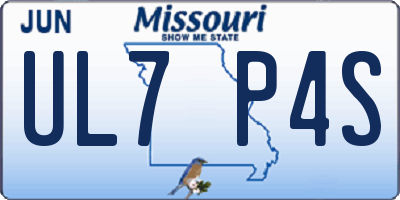 MO license plate UL7P4S
