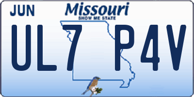 MO license plate UL7P4V