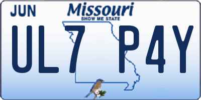 MO license plate UL7P4Y