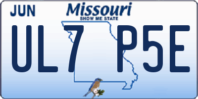 MO license plate UL7P5E