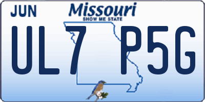 MO license plate UL7P5G