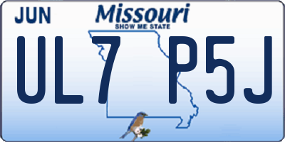 MO license plate UL7P5J