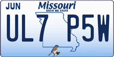 MO license plate UL7P5W