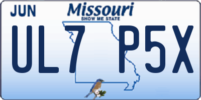 MO license plate UL7P5X