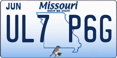 MO license plate UL7P6G