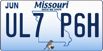 MO license plate UL7P6H