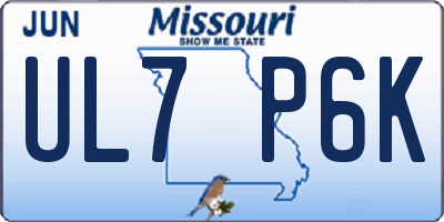 MO license plate UL7P6K