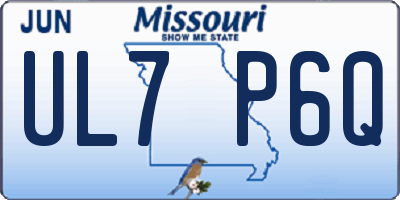 MO license plate UL7P6Q