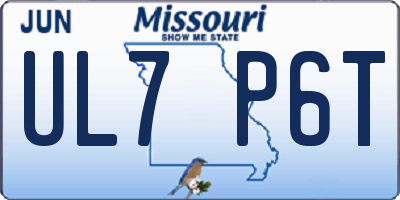 MO license plate UL7P6T