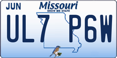 MO license plate UL7P6W