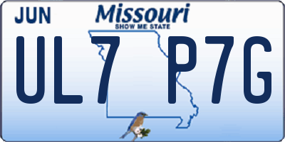 MO license plate UL7P7G