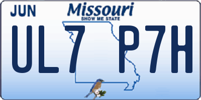 MO license plate UL7P7H