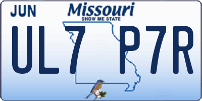 MO license plate UL7P7R