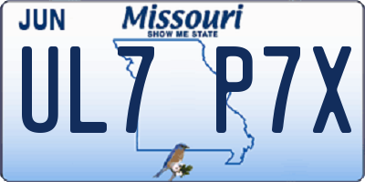 MO license plate UL7P7X