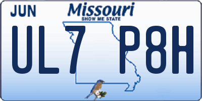 MO license plate UL7P8H