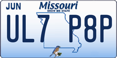 MO license plate UL7P8P