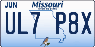 MO license plate UL7P8X