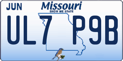 MO license plate UL7P9B