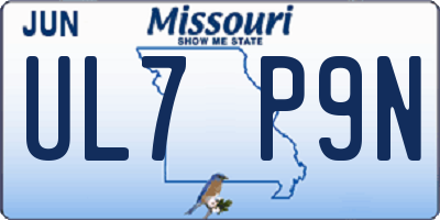 MO license plate UL7P9N