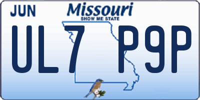MO license plate UL7P9P