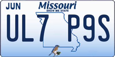 MO license plate UL7P9S