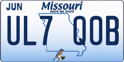 MO license plate UL7Q0B