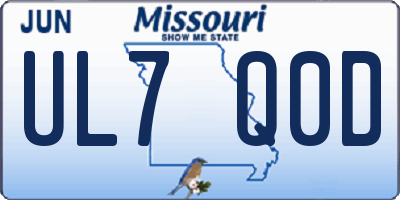 MO license plate UL7Q0D