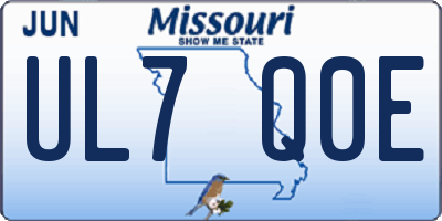 MO license plate UL7Q0E